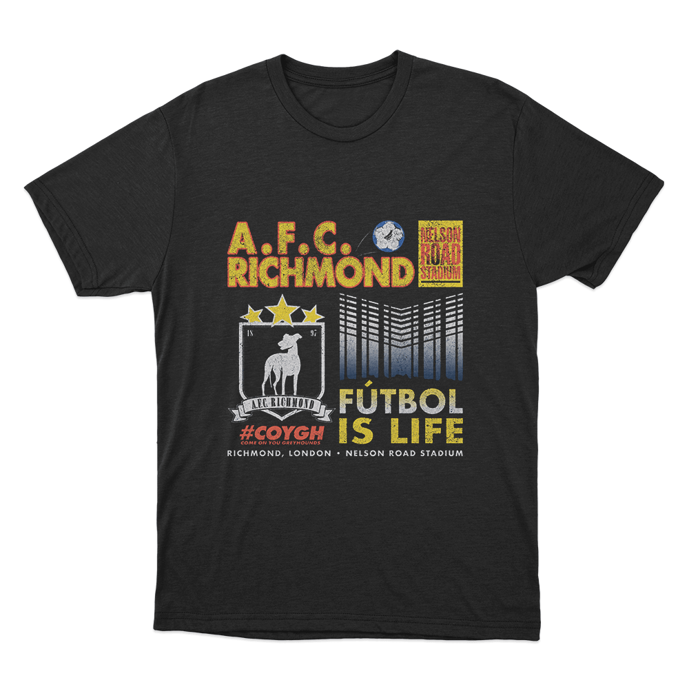 A.F.C. Richmond Fútbol Is Life Unisex T Shirt Black A.F.C. Richmond Futbol Is Life Unisex T Shirt Black