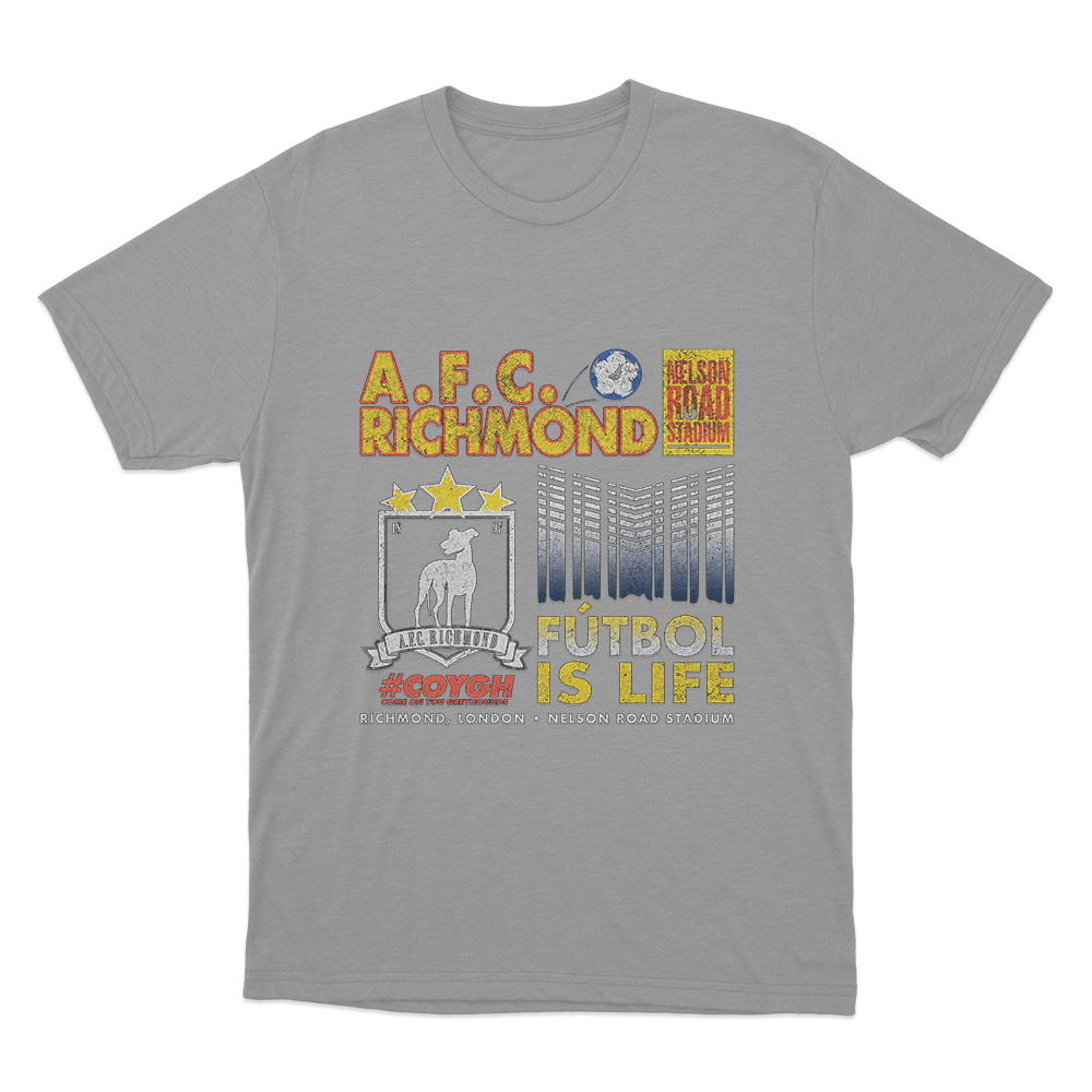 A.F.C. Richmond Fútbol Is Life Unisex T Shirt Grey A.F.C. Richmond Futbol Is Life Unisex T Shirt Grey