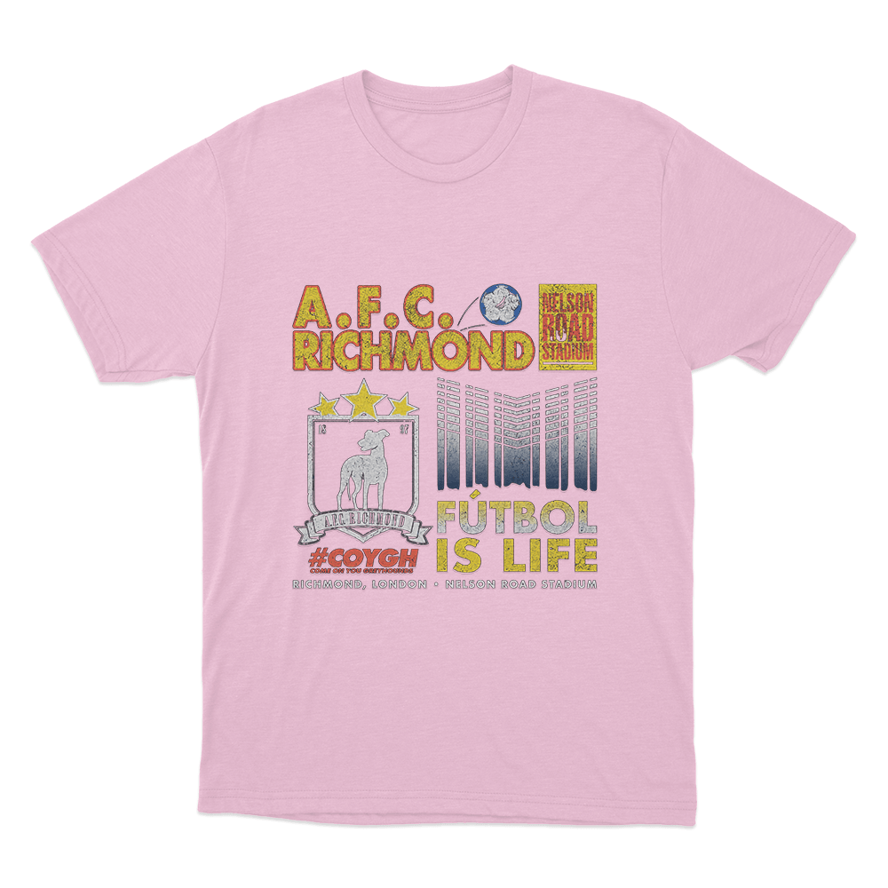 A.F.C. Richmond Fútbol Is Life Unisex T Shirt Pink A.F.C. Richmond Futbol Is Life Unisex T Shirt Pink