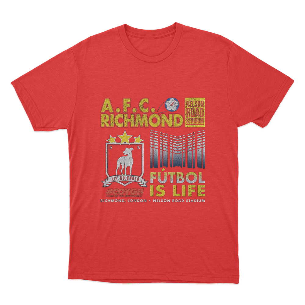 A.F.C. Richmond Fútbol Is Life Unisex T Shirt Red A.F.C. Richmond Futbol Is Life Unisex T Shirt Red